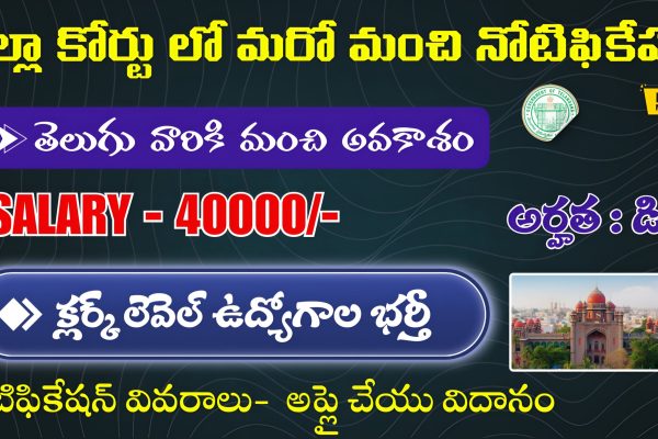 District Court Jobs Notification 2025 | Latest Govt Jobs In Telugu