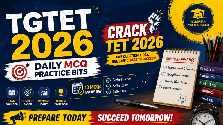 TGTET 2026 Daily MCQ Practice Bits  | Daily Quiz